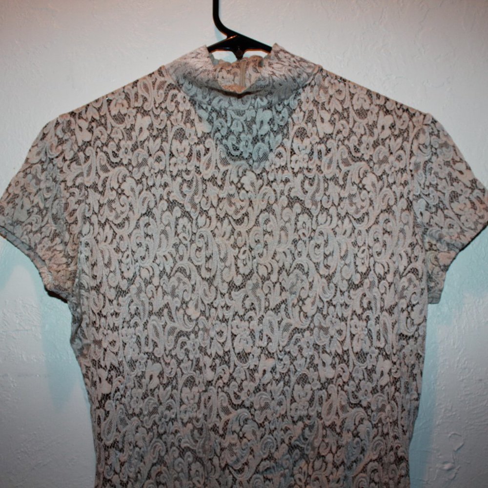 Lola Made in Italy Lace Detail Turtleneck